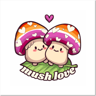 Mush Love Lesbian Flag Posters and Art